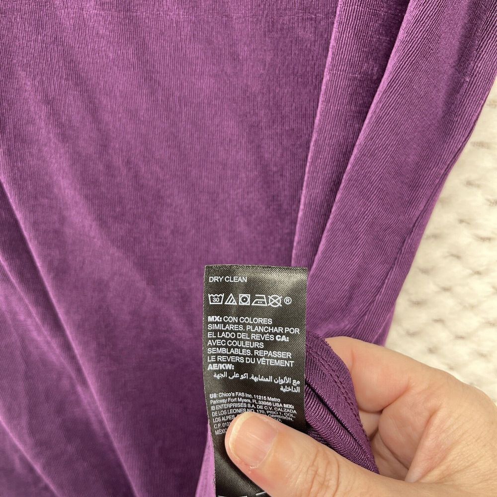 Chico's Women’s Purple Bell Sleeve Top, Size 8-10 - Picture 8 of 9